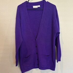 Nordstrom M Purple Cardigan Sweater